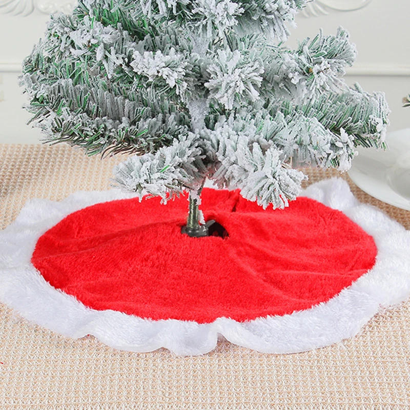 Description Picture 5 of item1PC Mini Gold Snowflake Christmas Tree Skirt Desktop White Red Xmas Tree Skirt Base Decoration Ornament Party Supply