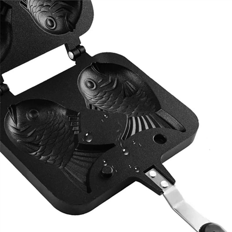 Description Picture 4 of itemTaiyaki Japanese Fish-Shaped Bakeware Waffle Pan Maker Japanese Pancake Double Pan Stainless Steel Frypan Home Cake Tools