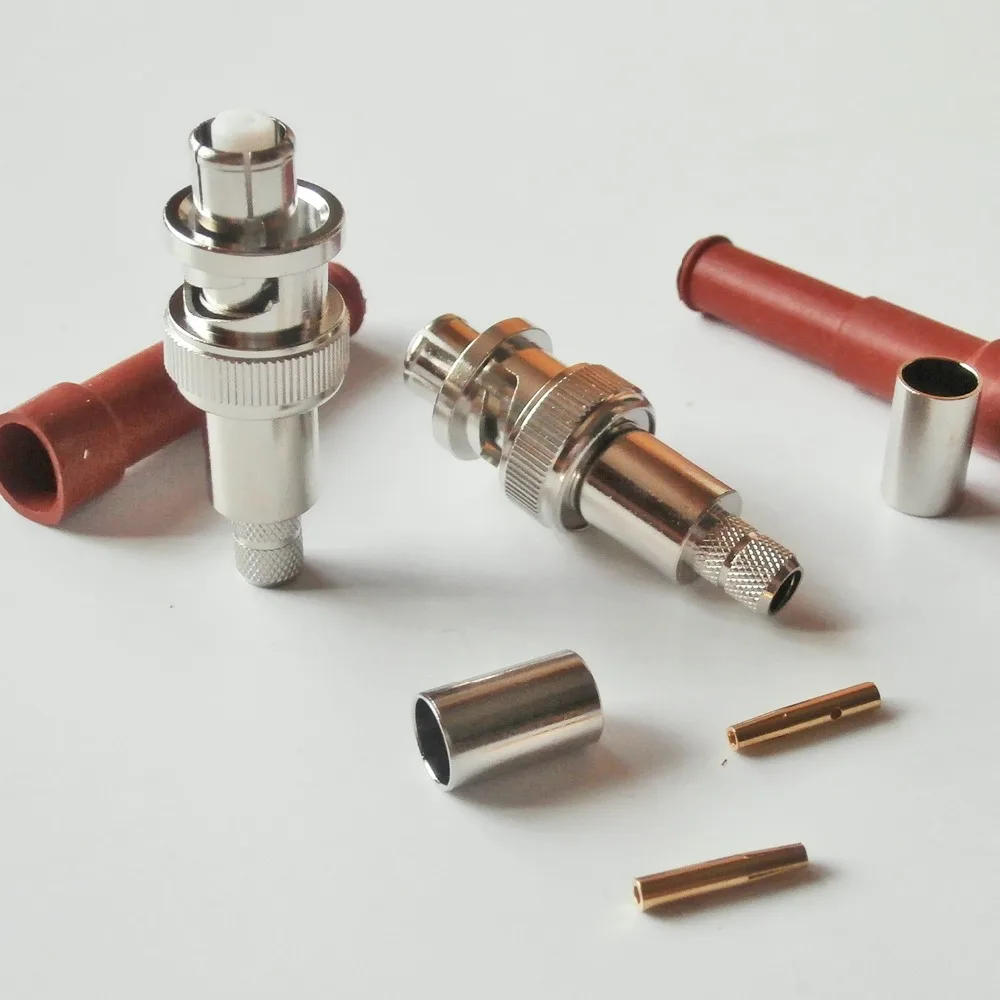 Description Picture 3 of item1 Pcs RF Coax Connector Socket RPBNC RP BNC Male High Voltage Power SHV 5000V 5KV Crimp for RG8X RG-8X LMR240 RG59 Cable Plug