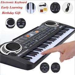 61Keys Electric Piano Digital Music Electronic Keyboard Kid Multifunctional Piano Student Microphone Function Musical Instrument