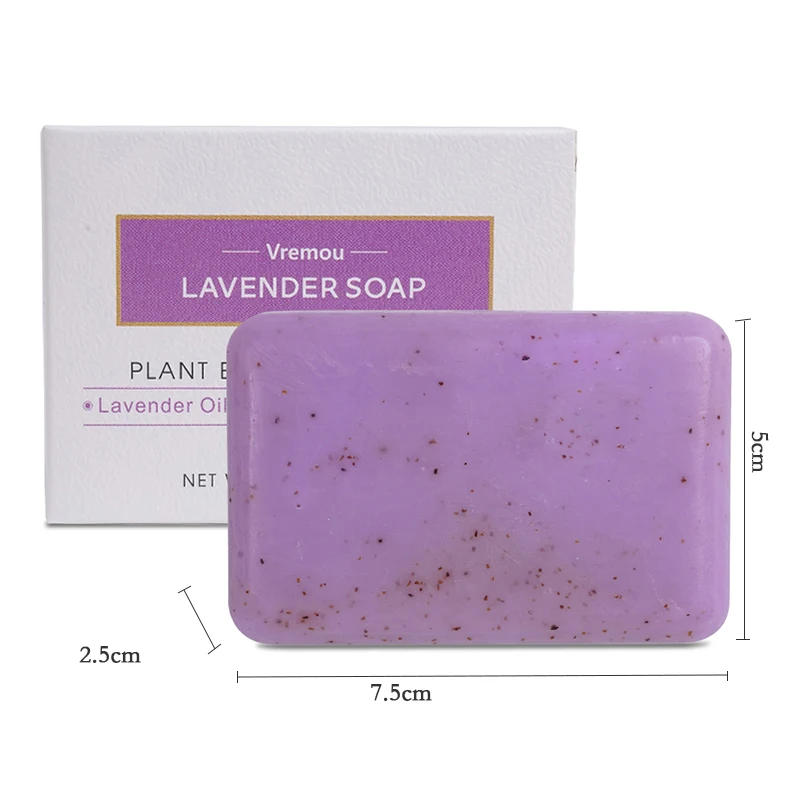 Description Picture 6 of item1Pcs/5Pcs Lavender Soap, Exfoliating Cream Granule Essential Oil Soap, Male And Female Cleansing Body Bath Fragrance Soap