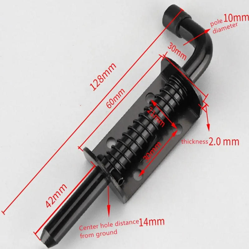 Description Picture 3 of itemfor Chests Utility Trailer Doors 5 Inch 304 Stainless Steel Heavy Duty Sliding Barrel Bolt Latch Pin Door Lock Spring Loaded