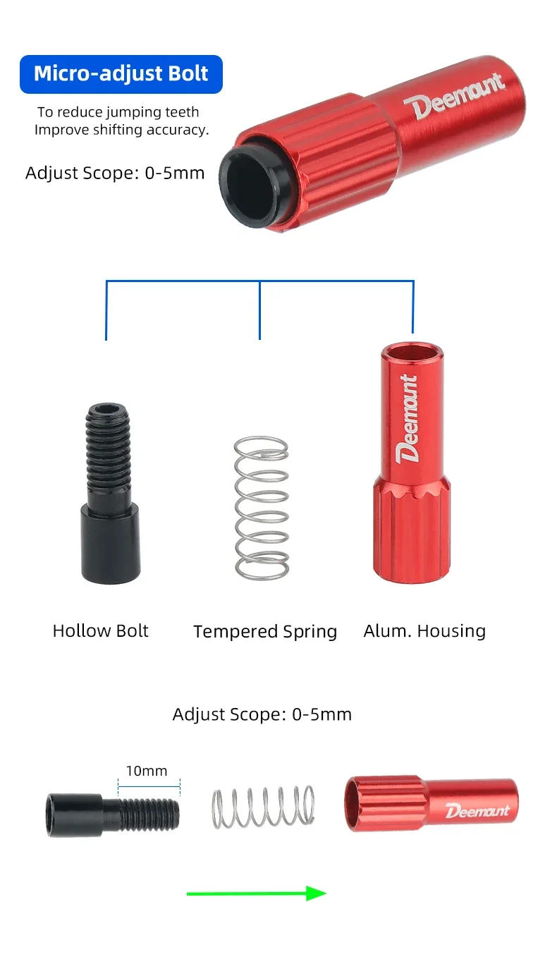 Description Picture 6 of itemBicycle Brake Cable Inline Adjuster Front Rear Derailleur Shifter Line Adjusting Bolts Aluminum Bike Line Connector Regulat