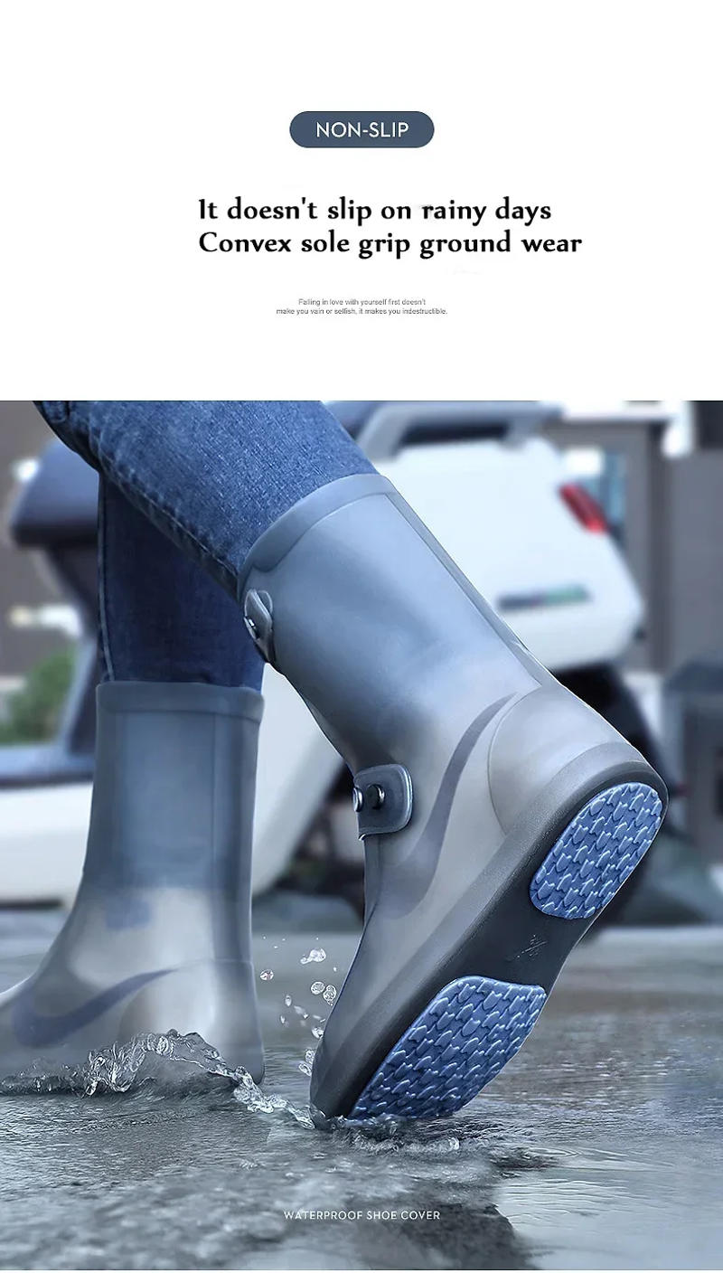 Description Picture 5 of itemRain Boot Covers Waterproof Anti Slip Shoe Cover Cubre Zapatos Para La Lluvia De Silicona Cubierta Ipermeable Para Lluvia XXL