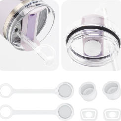 Silicone Spill Proof Stopper for Stanley 40/30 oz Quencher H2.0&1.0 Tumbler with Handle for Stanley Cup Accessories