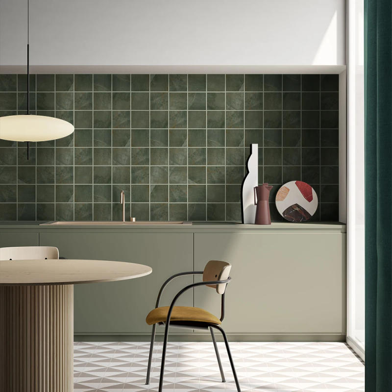 Description Picture 4 of item1/10pcs 3D Tile Sticker Self-adhesive Wall Panel Peel and Stick Green Tile Backsplash for Kitchen Bathroom Wall Sticker