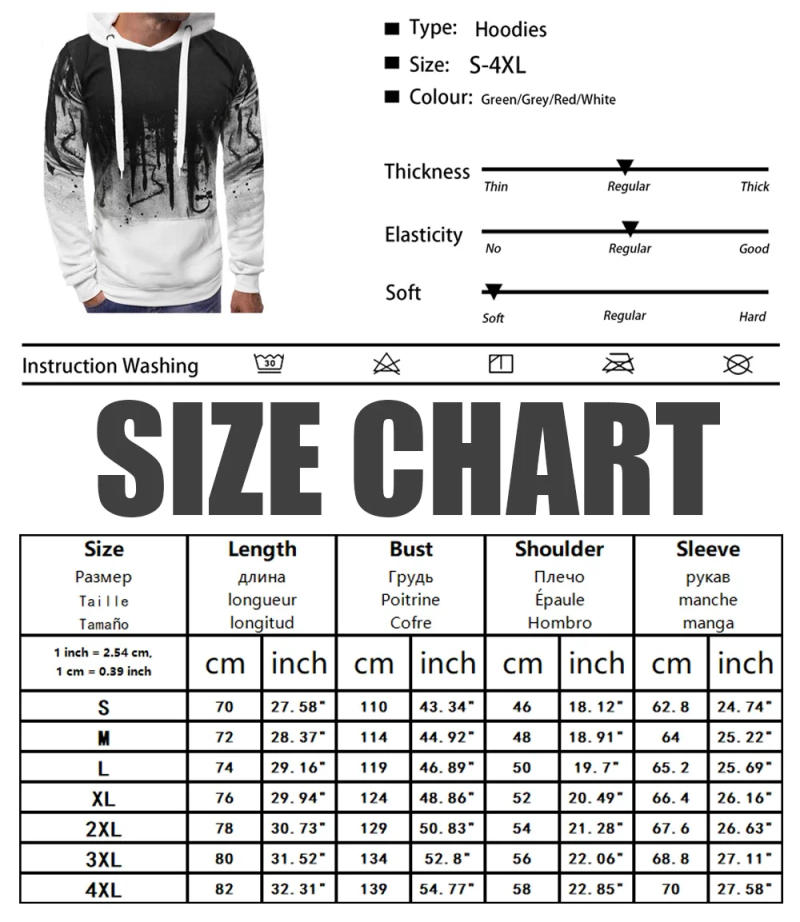 Description Picture 2 of itemAutumn Winter Men's Hoodies Streetwear Casual Camouflage Sweatshirts Fleece Long Sleeve Hooded Pullover Unisex Sports Hoodie
