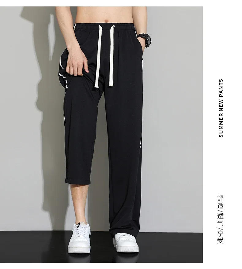 Description Picture 5 of itemSummer New Sweatpants Men Joggers Wide Leg Pants Neutral Breathable Loose Outdoor Quick Drying Fabric Fashion Casual Trousers