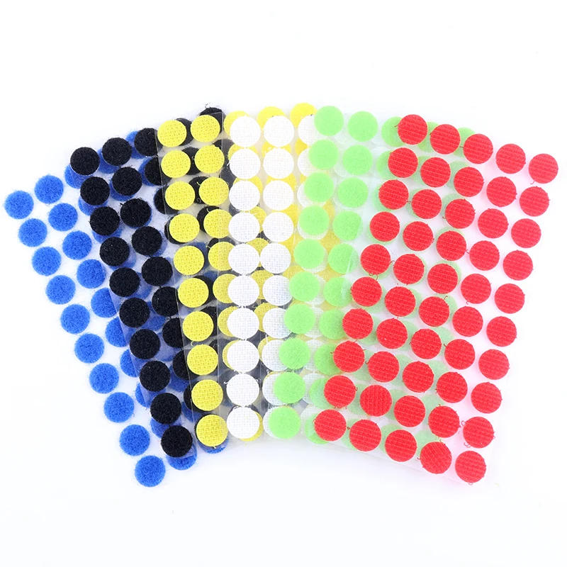 Description Picture 3 of itemRound Self Adhesive Fastener Tape 10/15/20/25/30mm Dots Self Adhesive Tape White Black Round Hook Loop Boob Tape Strong Glue