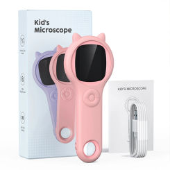 Kids Microscopes 500X Magnification Portable Handheld Digital Microscope With 8 LEDs Lightweight Magnifying Glass