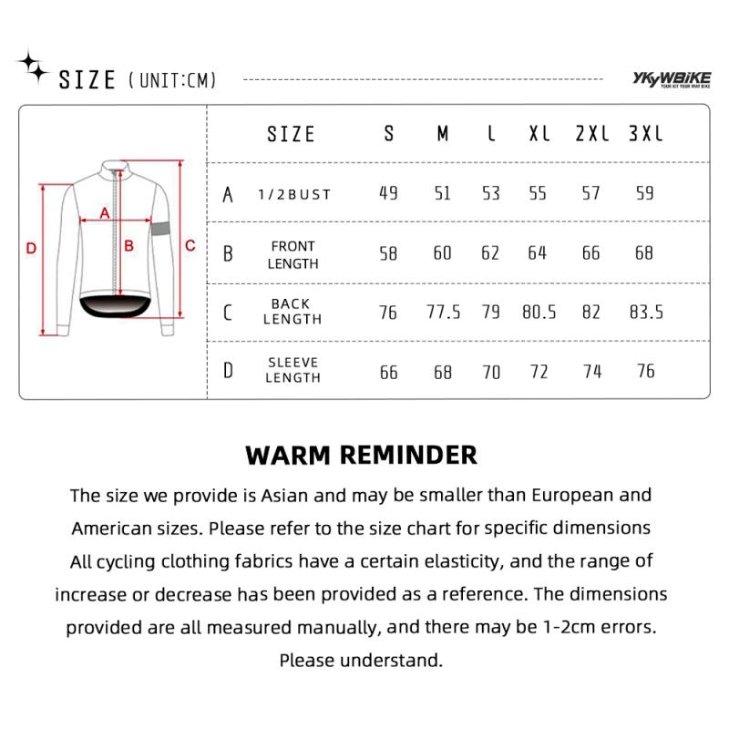 Description Picture 2 of itemYKYW Winter -5° 10° Pro Thermal Fleece Jacket Windproof Waterproof Long Sleeve Cycling Jersey Men Sports Bicycle Clothes Ciclism