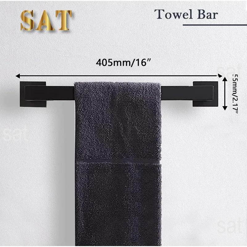 Description Picture 3 of itemPieces Matte Black Bathroom Hardware Accessories Set,  Stainless Steel Bath Towel Bar Set