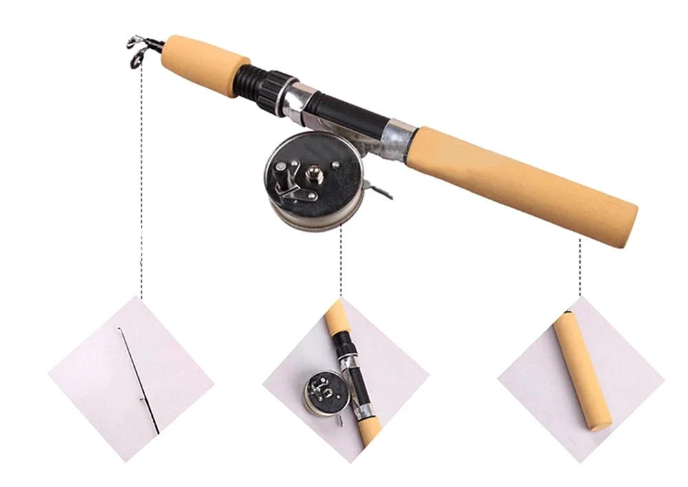 Description Picture 2 of item55/65/75cm Ice Fishing Rod Portable Shrimp Fishing Pole LightWeight River Comfortable Grip Carp Tackle Pesca Fishing Equipment