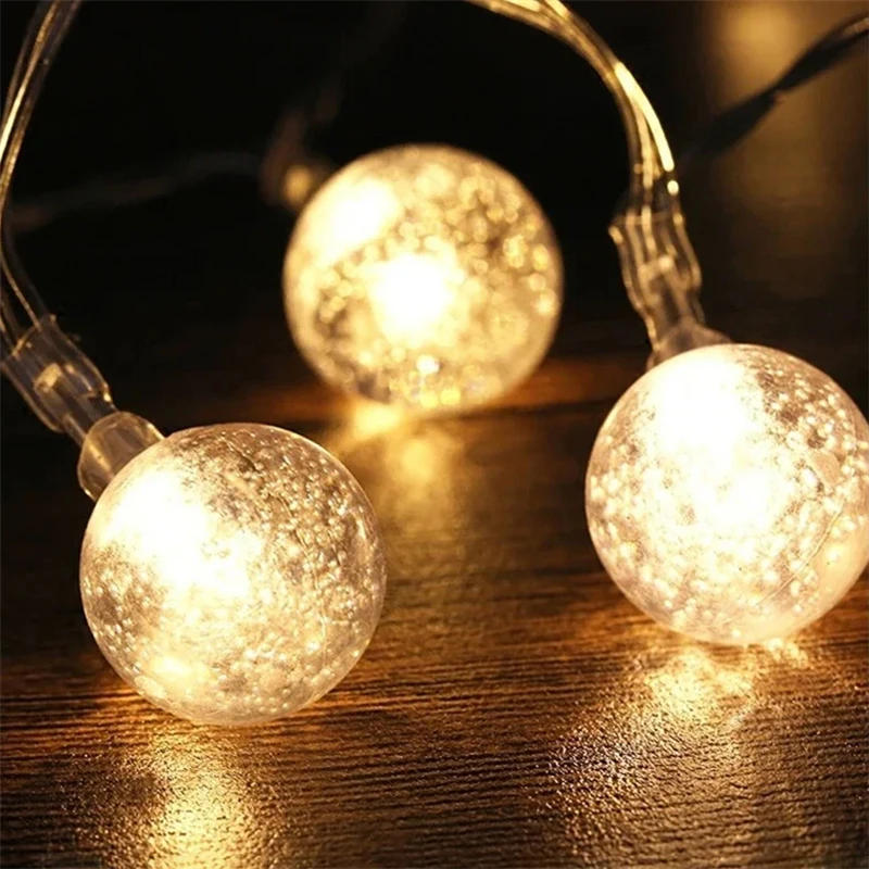 Description Picture 2 of item3M LED Light Crystal Ball Outdoor Garden Camping Light String 20 LED Lights Waterproof Garland Light Ramadan Decorations