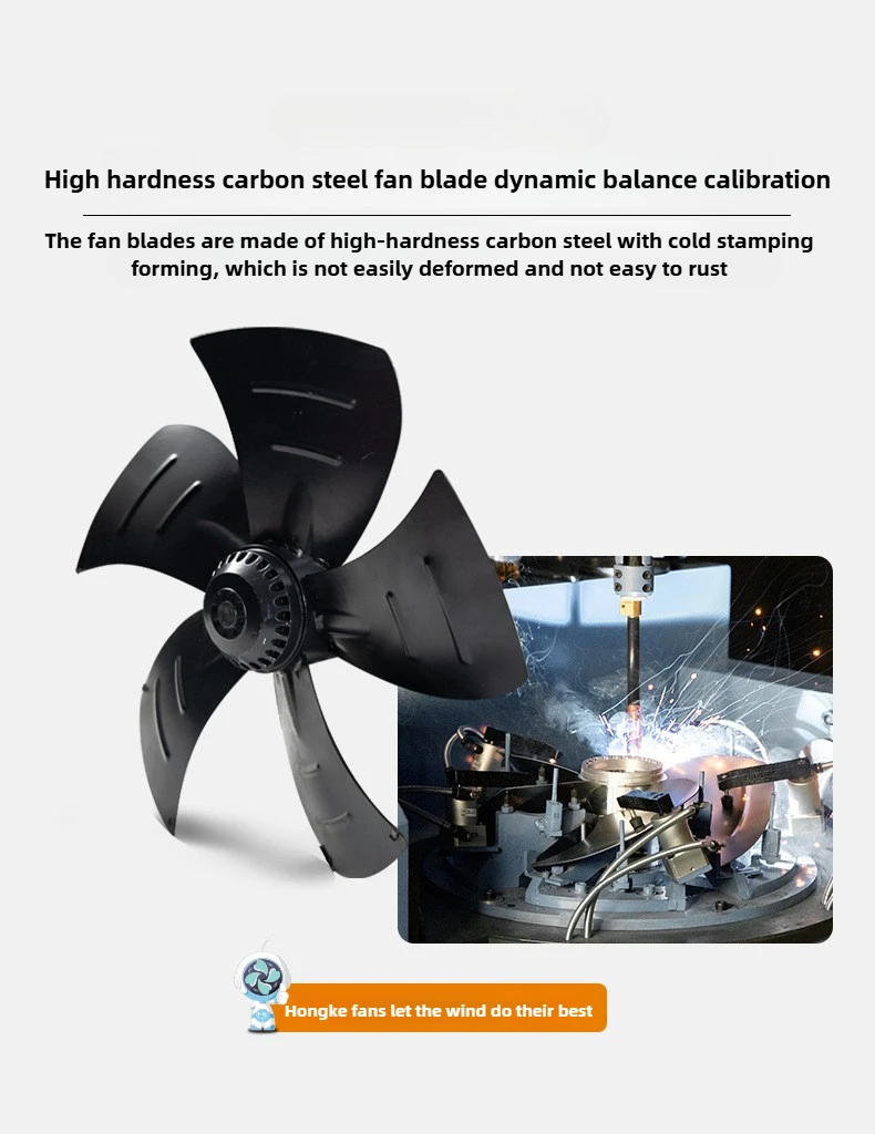 Description Picture 6 of itemAxial Fan Airflow High Speed Industrial Exhaust Fan Powerful Motor Cooling Fan External Rotor Axial Flow Blower 380V, Low Noise