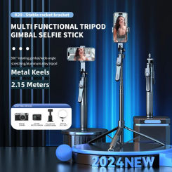 2.15m Untra Long Selfie Stick Tripod 360-Degree All-in-one Retractable Aluminum Phone Holder for Vlog Selfie Video for Xiaomi