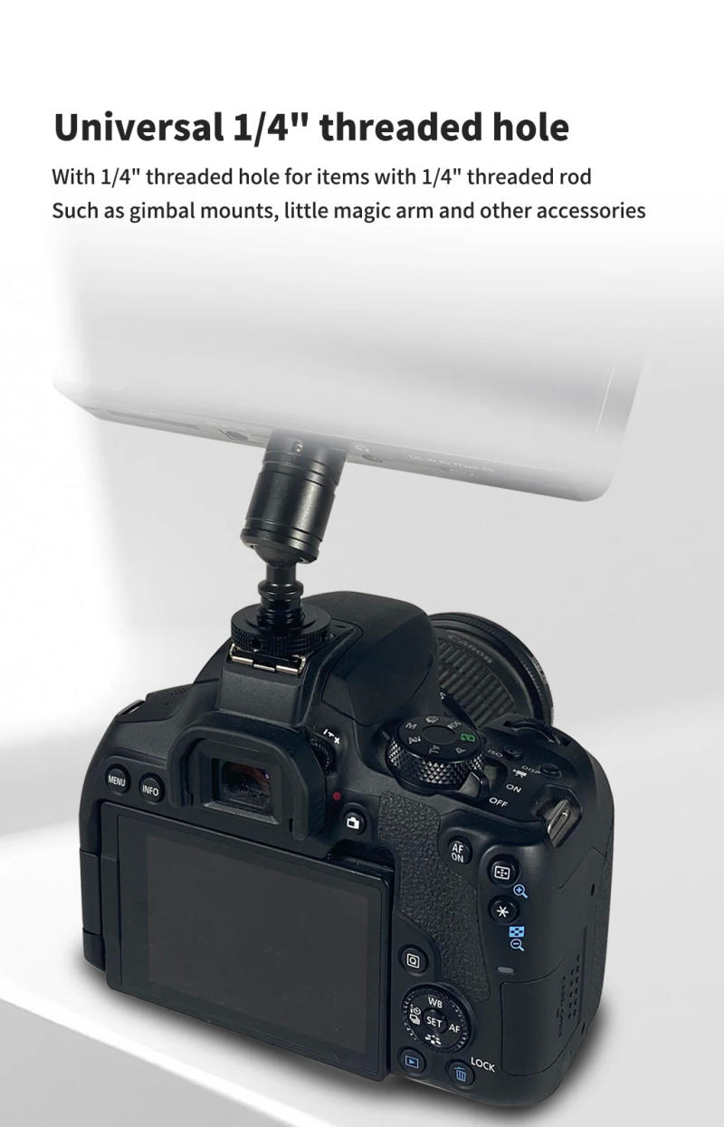 Description Picture 5 of item1/4" Inch Thread Screw Single Layer to Flash Adapter Hot Cold Shoe Mount for Tripod Ball Head Stand Microphone Monitor Cage Rig