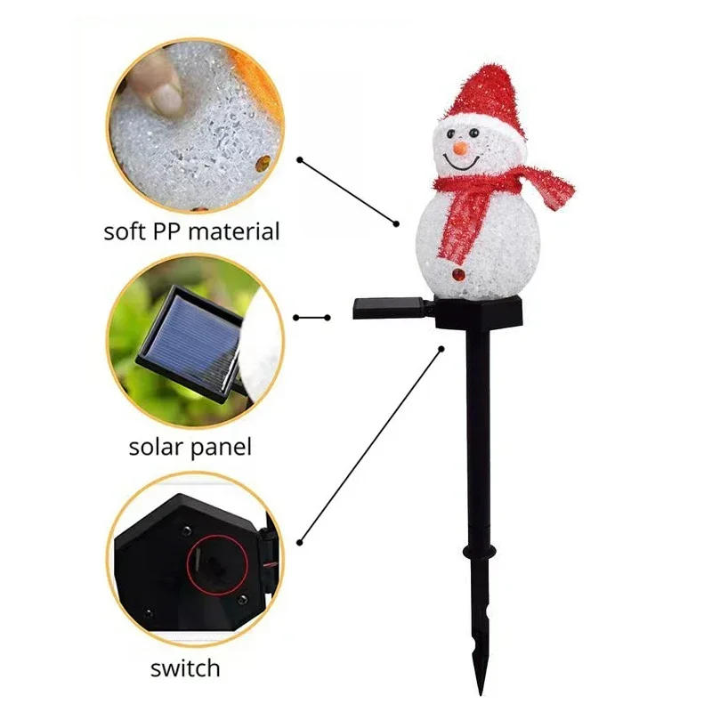 Description Picture 5 of itemLED Snowman Solar Garden Light Outdoor Ground Stake Light Solar Powered Xmas Pathway Lights For Christmas Lawn Yard Decoration