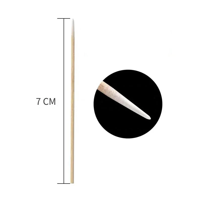 Description Picture 6 of item200Pcs Nails Wood Cotton Swab Clean Sticks Bud Tip Wooden Cotton Head Manicure Detail Corrector Nail Polish Remover Art Tool