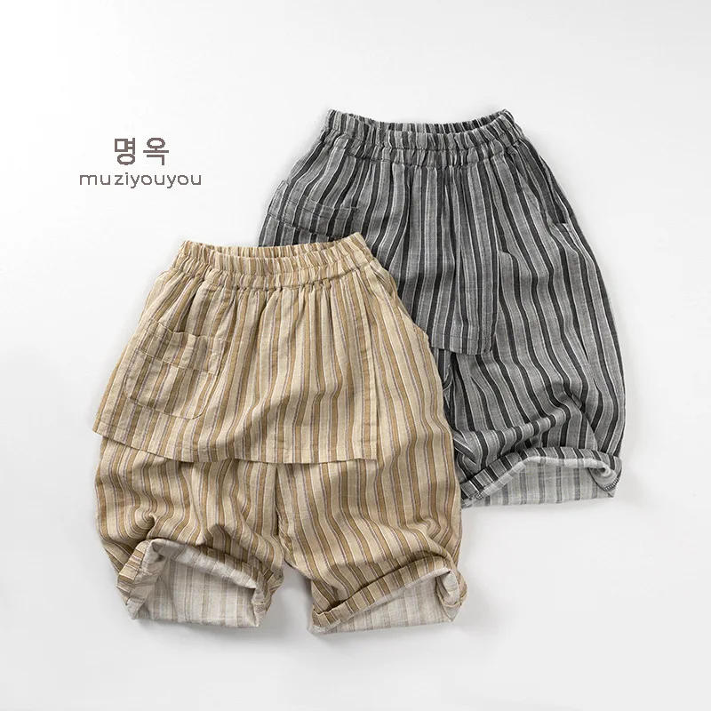 Description Picture 5 of itemChildren's Fake Two Thin Pants 2025 Summer New Item for Boys and Girls Korean Version Children's Mosquito Proof Pants