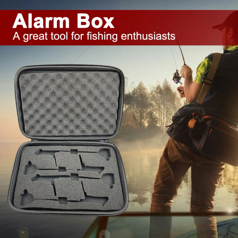 Description Picture 5 of itemFishing Bite Alarm Storage Case EVA Foam Pad Tackle Box with Zipper Fishing Accessories Box 13x8.7x2in for Fishing Enthusiast