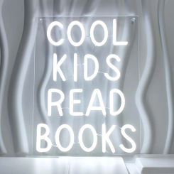 Cool Kids Read Books Neon Sign Words Quotes Neon Light Sign for Kid Room Wall Art  Library Classroom Read Corner Decor