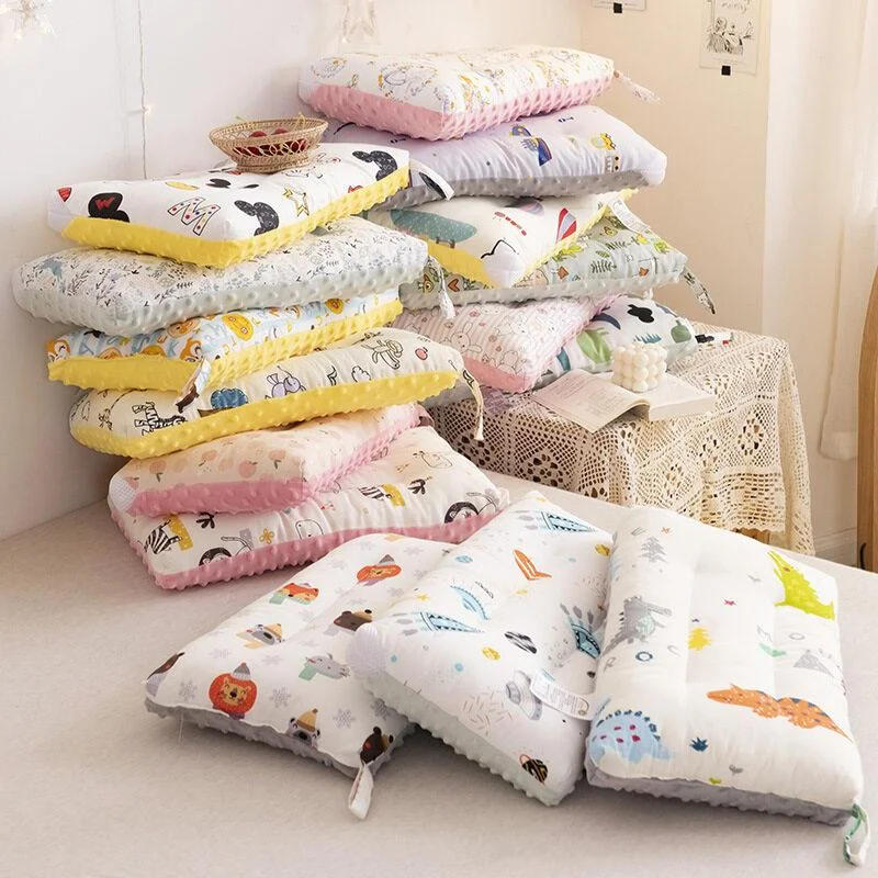 Description Picture 3 of itemSoft Baby Pillow with Adorable Cartoon Print, Cotton and Microfiber Filling, Gentle Fabric, All-Season Comfort Soothing Cushion