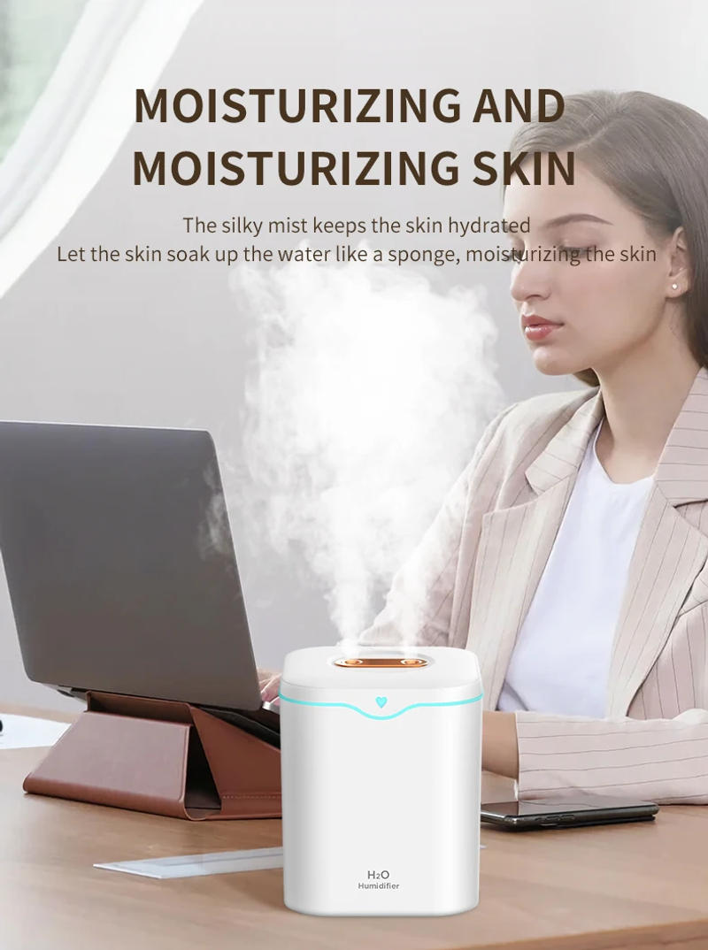 Description Picture 6 of item2000ml Double Spray Air Humidifier Essential Oil Diffuser Household Electric Aromatic Diffuser Ultrasonic Silent Cool Mist Maker