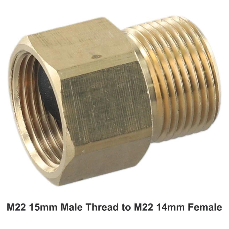 Description Picture 4 of itemHigh Pressure Washer Adapter Brass M22 15mm Male Thread To M22 14mm Female Hose To Hose Connection Metric-Pipe To Gu N Adapter