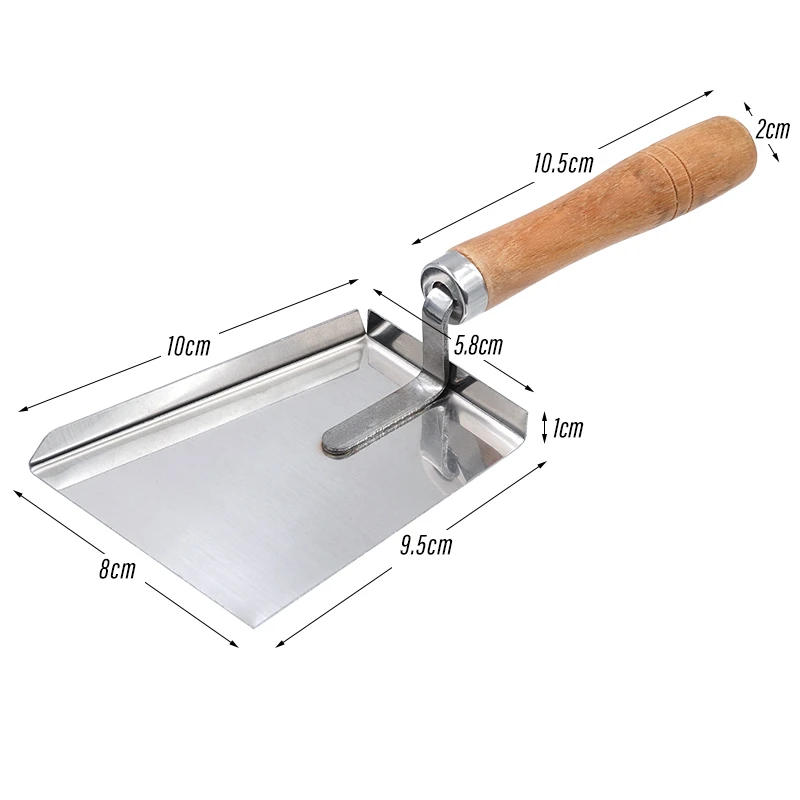 Description Picture 4 of itemBeekeeping Shovel Bee Honey Cleaning Stainless Steel Honey Scraper Cleaner Tools For Beekeeper Supplies Wooden Handle