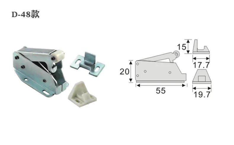 Description Picture 3 of itemElephant Trunk Lock Wardrobe Cabinet Door Mini Hook Lock Invisible Cabinet Door Rebound Self-locking Device Elephant Trunk Lock