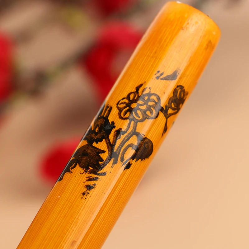 Description Picture 3 of item1Pc Chinese Traditional 6 Holes Bamboo Flute Vertical Flute Clarinet Student Musical Instrument Wooden Color Flute For Beginner