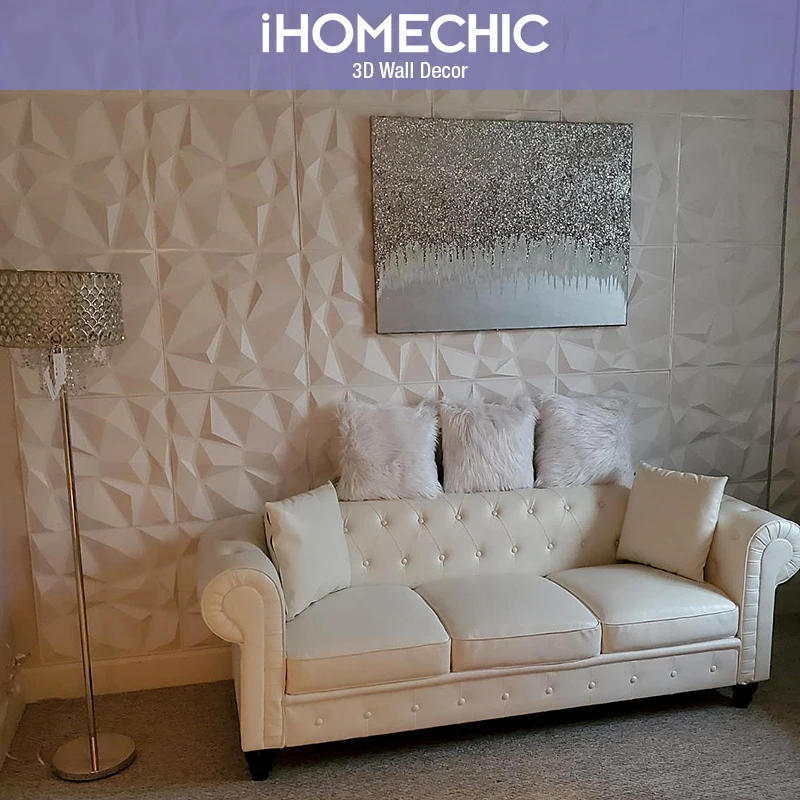 Description Picture 3 of item30x30cm Decorative 3D Wall Panel Diamond Stone Brick Living Room TV Background Decals Tile Mold 3D wall sticker bathroom kitchen