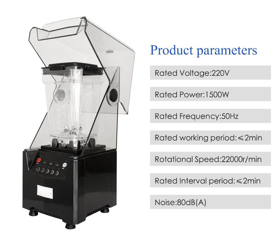 Description Picture 2 of itemFood blender Commercial blender 1500w Sound insulation Food Processor Smoothie Maker Mute Juicing machine Food mixer