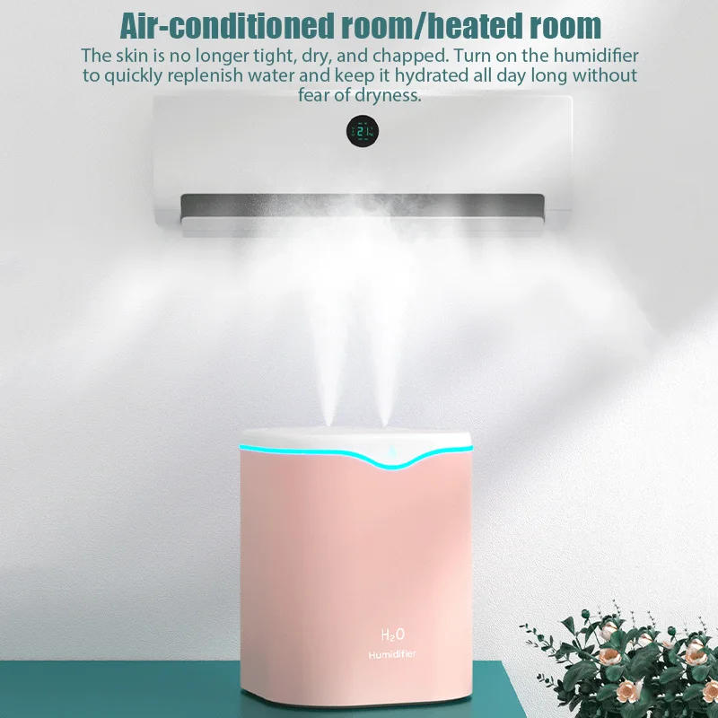 Description Picture 3 of item2000ML USB Air Humidifier Double Spray Port Essential Oil Aromatherapy Humificador Cool Mist Maker Fogger Purify for Home Office