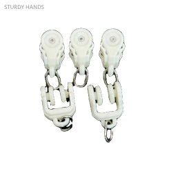 40PCS plastic stainless steel curtain track pulley I-shaped curved rail suspension wheel hook curtain hardware accessories
