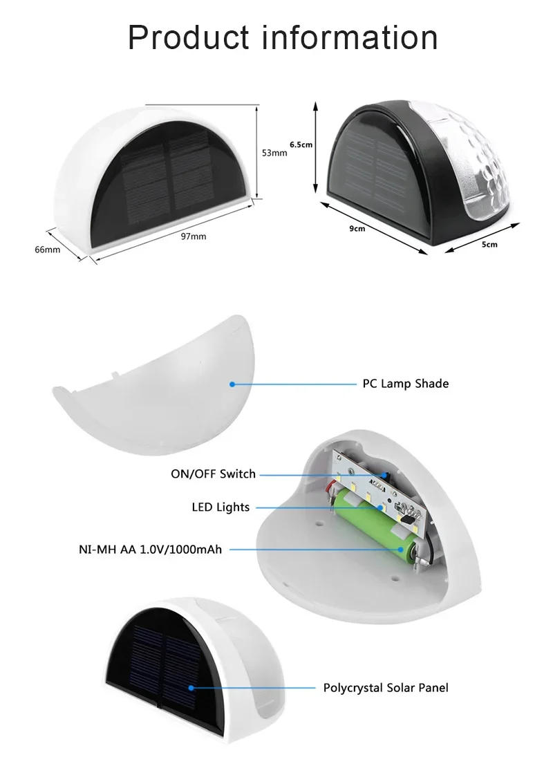 Description Picture 2 of itemSolar Led Lights Outdoor Solar Lamp 6LED Garden Light Waterproof Decorative Lamp For Garden Decoration Solar Lights