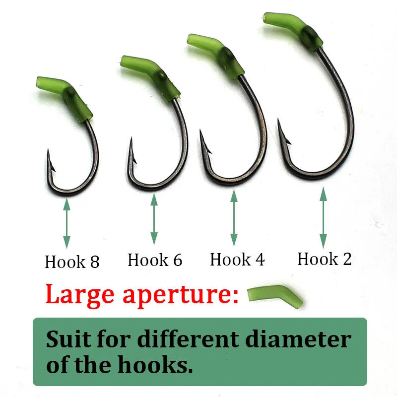 Description Picture 5 of item30pcs Carp Fishing Anti Tangle Sleeve Hook Aligner for Ronnie Hair Rig Carp Method Feeder Accessories Tackle