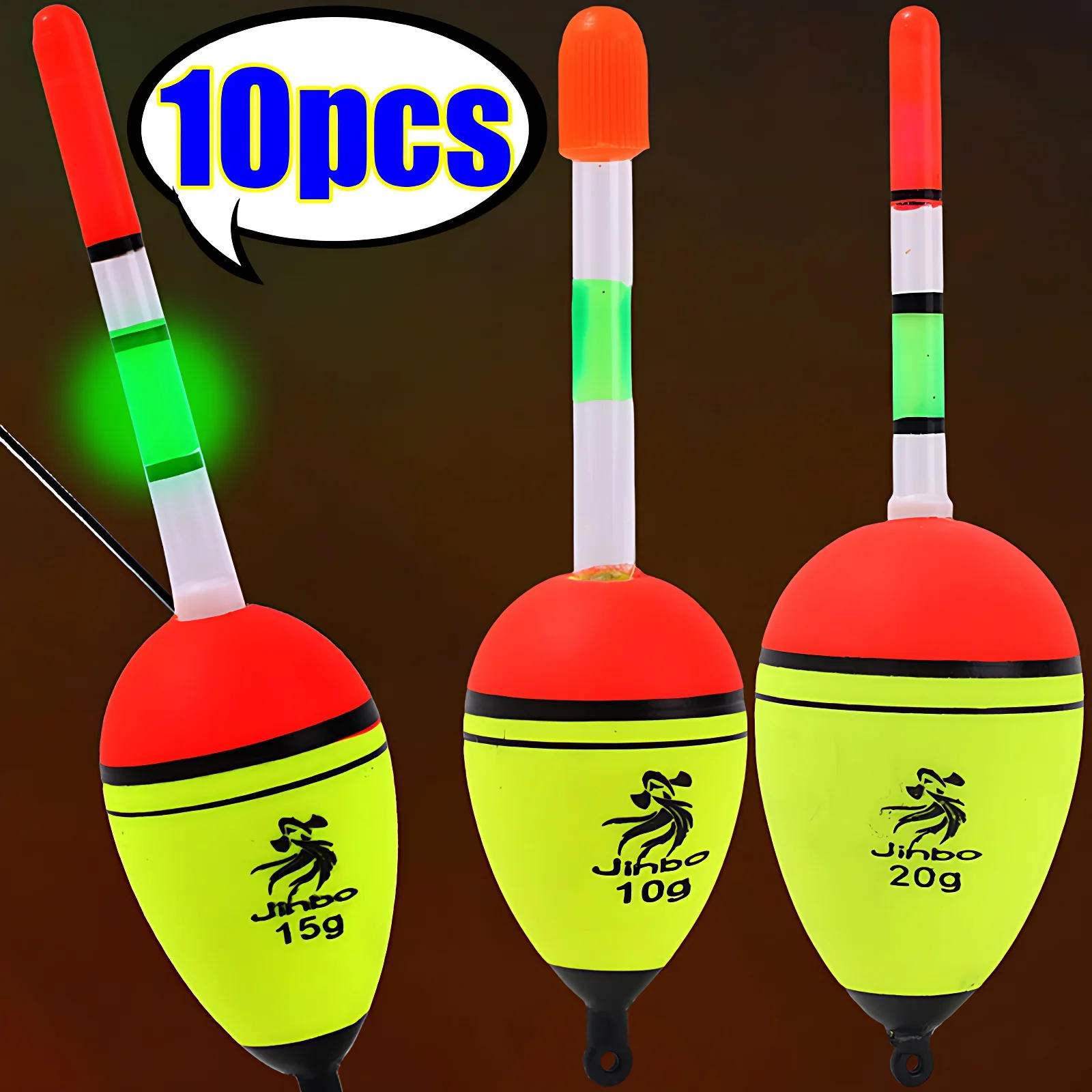 Description Picture 2 of item10/15/20g EVA Luminous Fishing Night Float Light Stick Foam Plastic Bobber Sea Rock Fishing Striking Floats Fishing Accessories