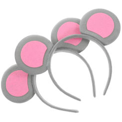 Mouse Ears Headband Cute Furry Animal Hair Hoop Cosplay Costumes Headband Hair Headwear Accessories for Halloween Party