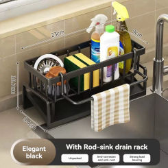 Kitchen Shelf Rag Storage Drainage Shelf No-Punch Storage Rack Home Spice Rack Sink Tap Sink Drainage Rack Kitchen Accessories