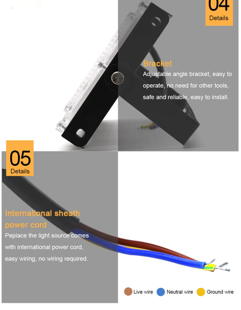 Description Picture 6 of item50W LED Flood Light Outdoor Lighting 220V 240V Floodlight Waterproof IP65 Reflector Projecteur LED Exterieur Focus Spotlight