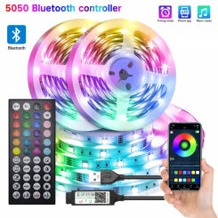 5050 5V Usb Rgb Led Tape Strip Adhesive 10 15 20 Meter Led Alexa Wifi Lights For Room Ice String Bluetooth Decorative Wall Led