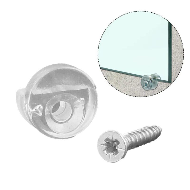 Description Picture 4 of item4x Mirror Wall Clips Fixing Kit Frameless Clips Glass Bracket Mounting Hang Fix Kit Mirror Nail Glass Holder Mirror Fix Clip