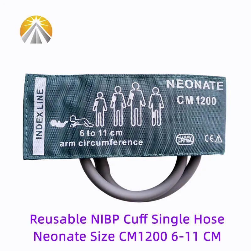 Description Picture 3 of itemSix Sizes Available Each Set Reusable Blood Pressure NIBP Cuff With Single Hose One Tube For Neonates to Adult Patient Monitor
