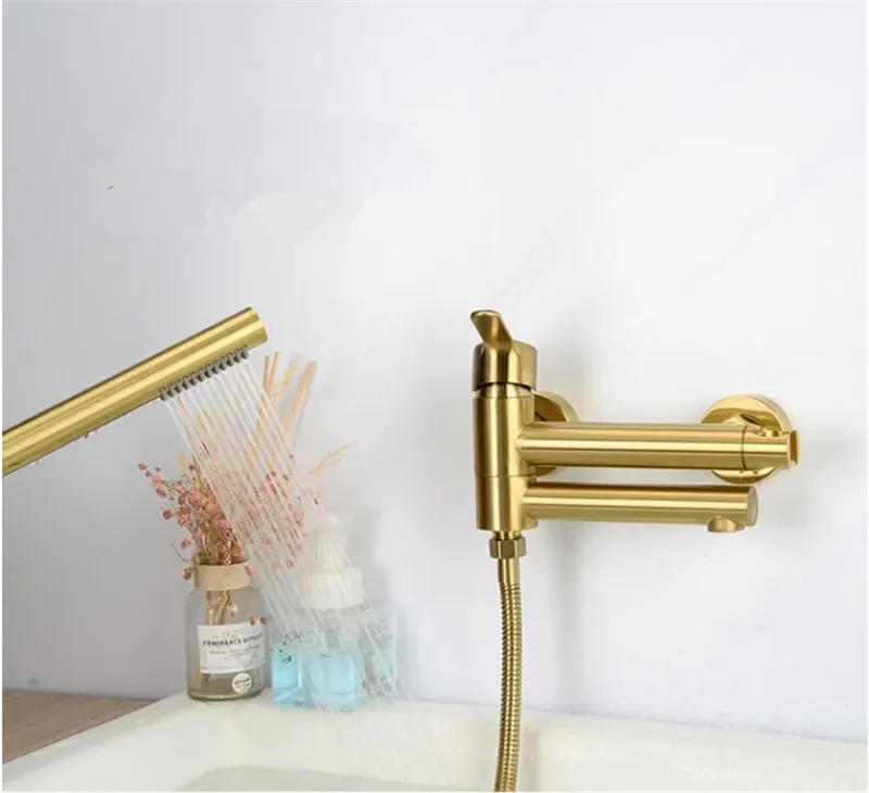 Description Picture 6 of itemBathtub Shower Set Wall Mounted Brushed Gold Rotatable ,Bidet Faucet  Bathroom Bath & Mixer Tap Brass