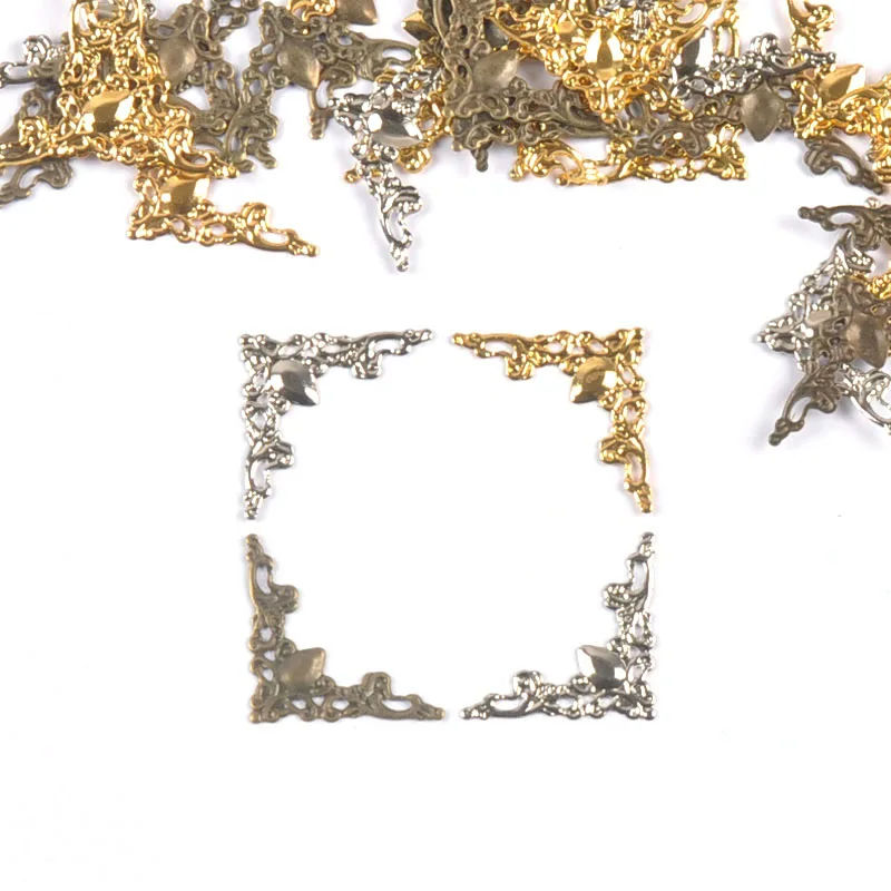 Description Picture 3 of item30Pcs Corner Protector Filigree Wraps Metal Crafts Connectors For Jewelry Findings Making Scrapbook DIY Box Album Home Decor