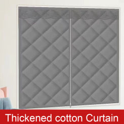 Home Curtain Thickened Cotton Winter Windproof Thermal Insulation and Cold Proof Curtains Window Sealing Sound Insulation