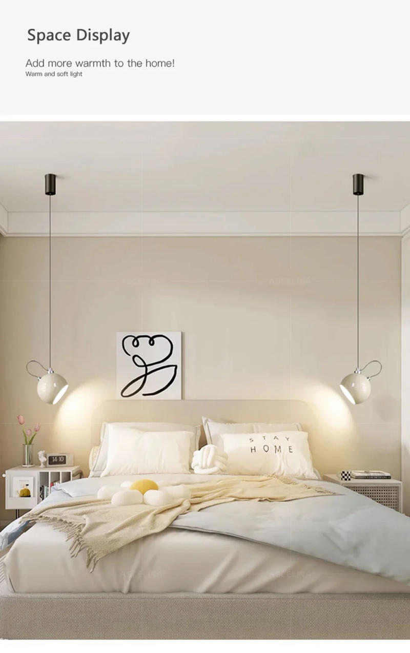 Description Picture 6 of itemNordic Designer Pendant Lights Originality Liftable Rope Lamp Bedroom Dining Room Parlor Indoor Home Decoration Hanging Fixtures