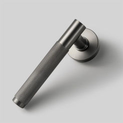 Knurled Door Levers Mute Lock Set Black Interior Bedroom Bathroom for Wood Door Lever Set Zinc Alloy Lock Handle